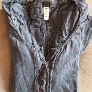 We the free long sleeve steel grey shirt